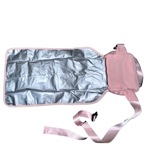 Pink Convertible Diaper Fanny Pack Crossbody w/ Changing Pad - Picture 7 of 8